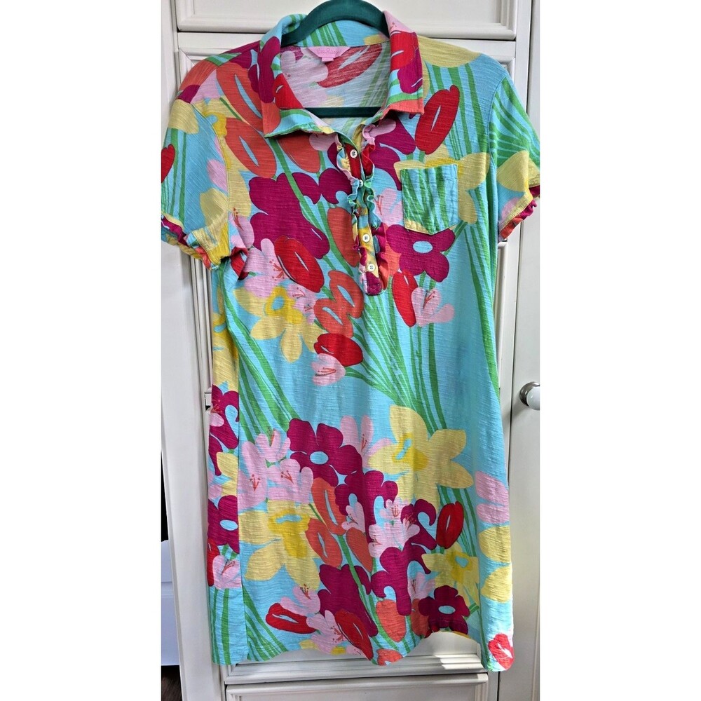 Vintage Lilly Pulitzer Trisha Shirt Dress in Lavish Lilies XL